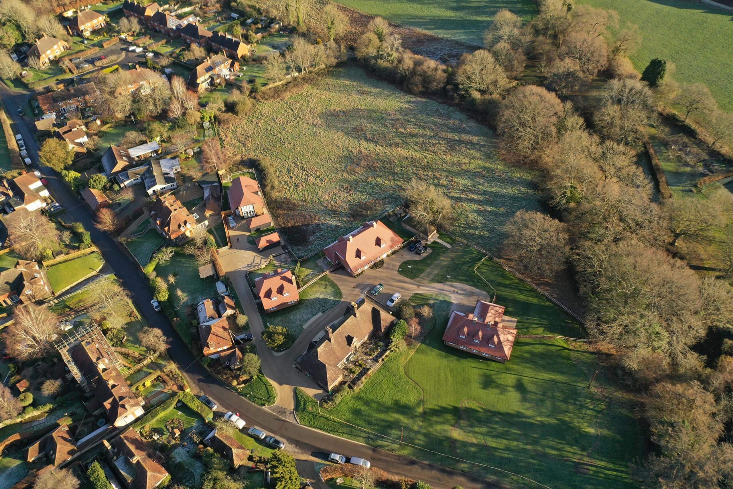 remmus designer homes st giles place graffham aerial photo